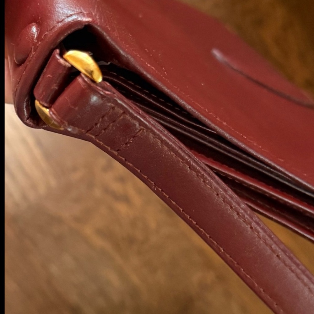 Authentic Cartier Burgundy Leather Clutch with Gold Accents - Picture 17 of 17